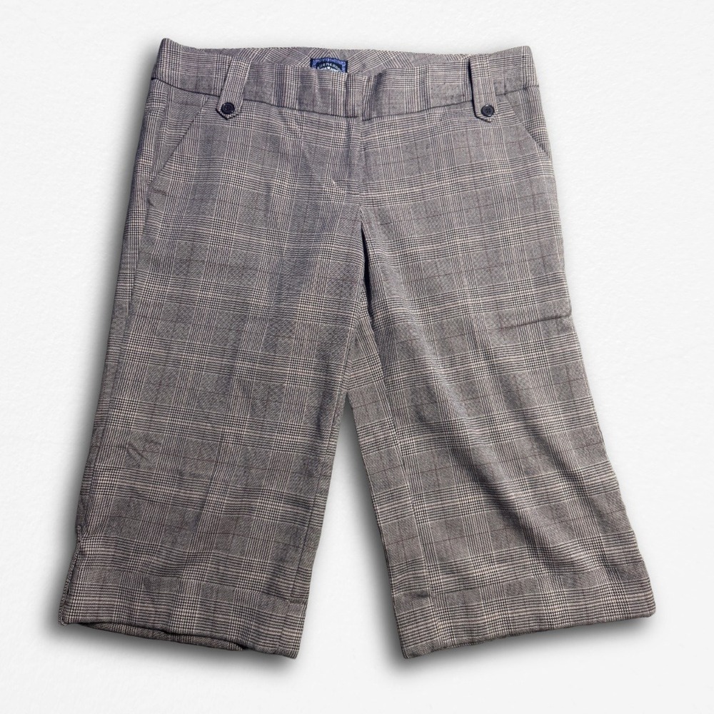 ellemenno Brown Plaid Bermuda Shorts Womens Size 13 Glen Check Knee Length
